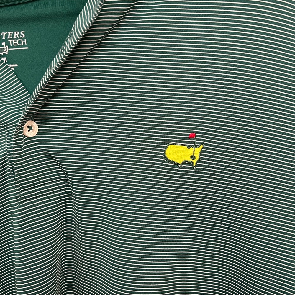 Masters Tech Green Striped Men's Polo Shirt